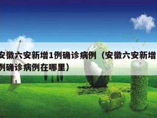 安徽六安新增1例确诊病例（安徽六安新增1例确诊病例在哪里）
